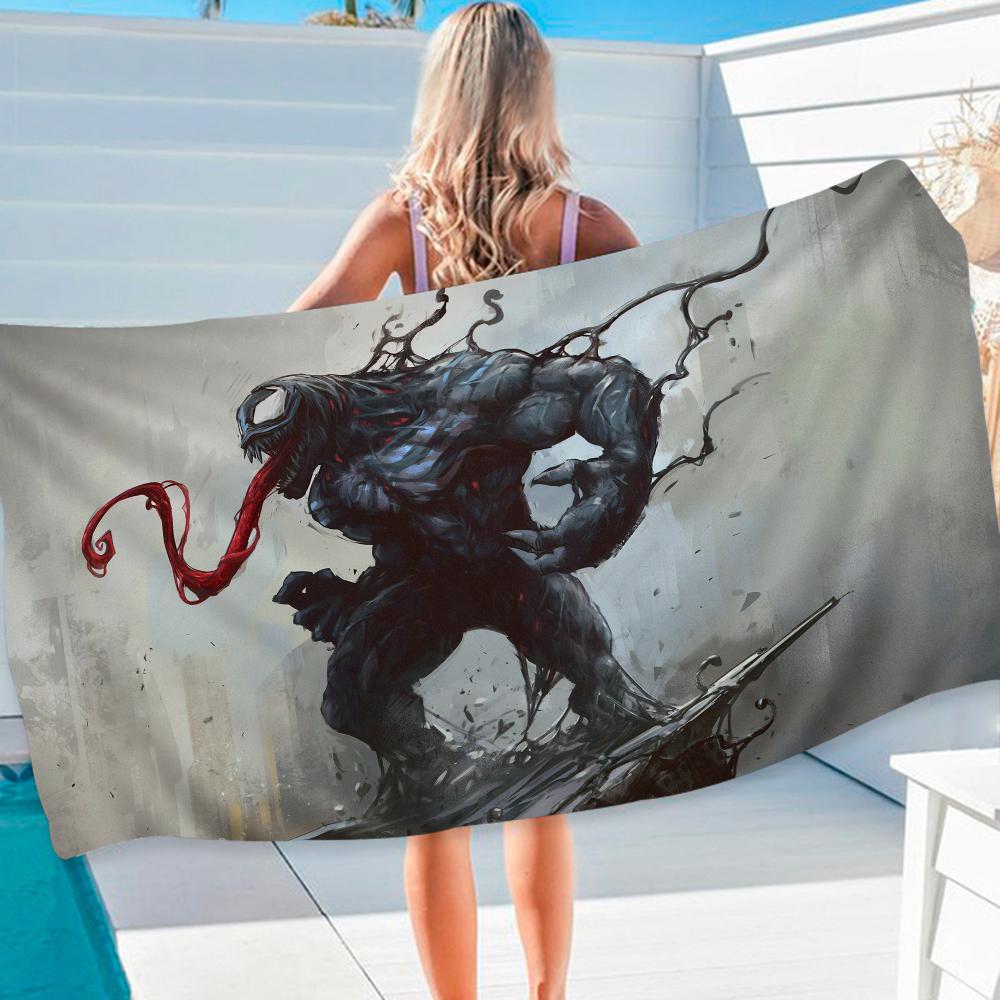 Пляжное полотенце из микрофибры Venom Впитывающее Быстросохнущее Мягкое Полотенце для Йоги, Плавания, Отдыха, Альпинизма