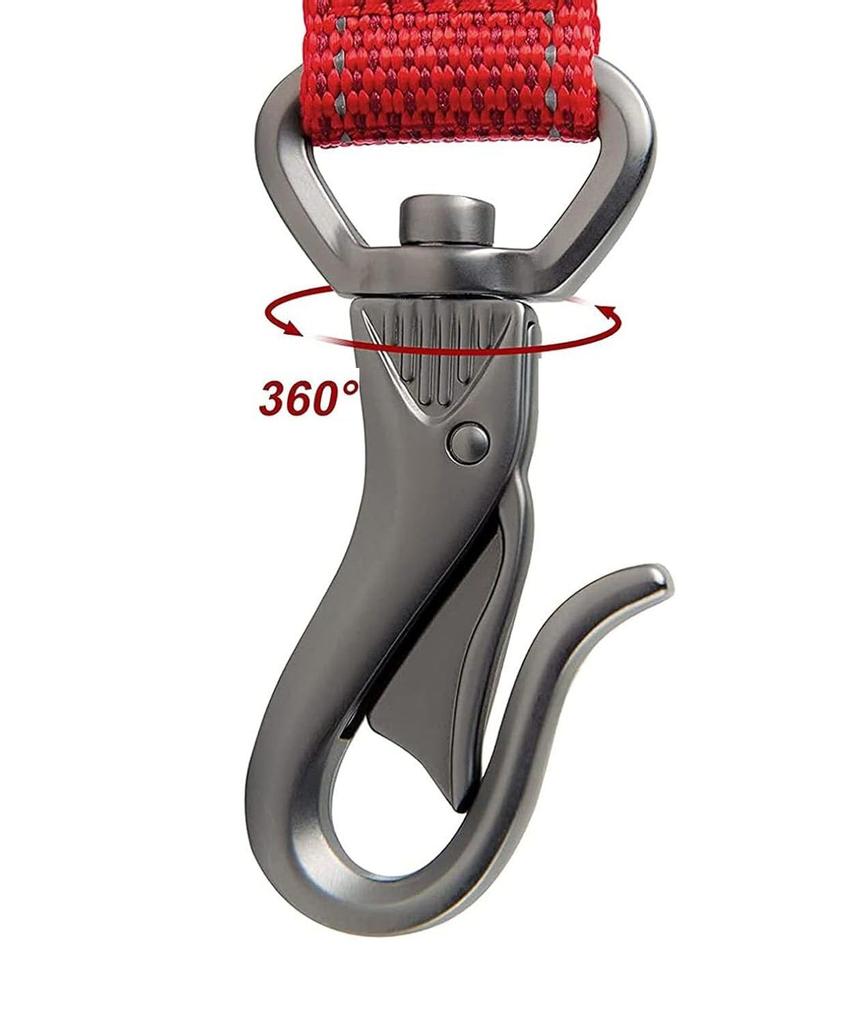 Экологически чистый поводок для собак, мягкий и удобный, с 2 ручками, прочный, светоотражающий, нейлоновый, красный, для маленьких собак, средних собак, для больших собак, для прогулок