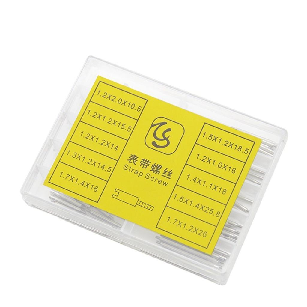 50PCS Metal Watch Strap Screw Rod 26mm Watch Strap Link Rod Kit Repair Make Tools for Watchmaker 10.5mm-