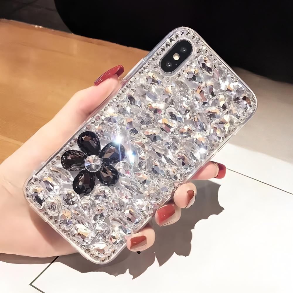 Чехол для телефона с блестками и стразами в виде цветка для VIVO Y39 Y58 Y78 Y27S Y77T Y17S Y27 Y22 Y21 Y20 Y19S 4G 5G Сверкающий хрустальный алмазный чехол