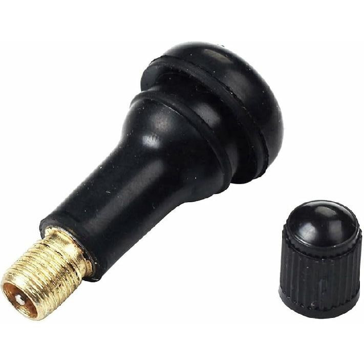 BLACKHORSE-RACING 25 Pack TR412 Rubber Tire Snap-In Short Valve Stem ATV Lawn Mower Garden Tractor Plug Stem For Tubeless 0.453” 11.5Mm Rim Holes