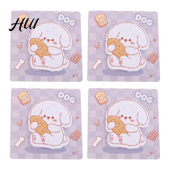 Cute Nopte Pad 4Pcs Sticky Paper Special-Shaped Cartoon Design Self Adhesive Note Pads Reusable Stable Stickiness Thickened Ink-Proof Compact Portable