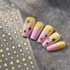 6Pcs Y2K Irregular Star Manicure Decals Gold Silver Color Letters Nail Decorations  Nail Supplies