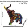 Colorful Water Transfer Printing Elephant Sculpture Nordic Home Office Desktop Decoration Resin Animal Statue Handicrafts