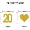 INNORU Number 20 Confetti Gold Glitter, Happy 20th Birthday Table Confetti, Twenty Years Paper Scatter, 20th Anniversary Cheers to 20 Years Party