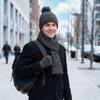 3 шт./комплект Теплый зимний набор: шапка, шарф, перчатки. Ветрозащитный шарф, воротник-снуд. Костюм для мужчин и женщин.