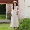 Summer Literary and Artistic Small Fresh Simple Design Sense Niche Relaxation Sense Round Neck Sleeveless Dress