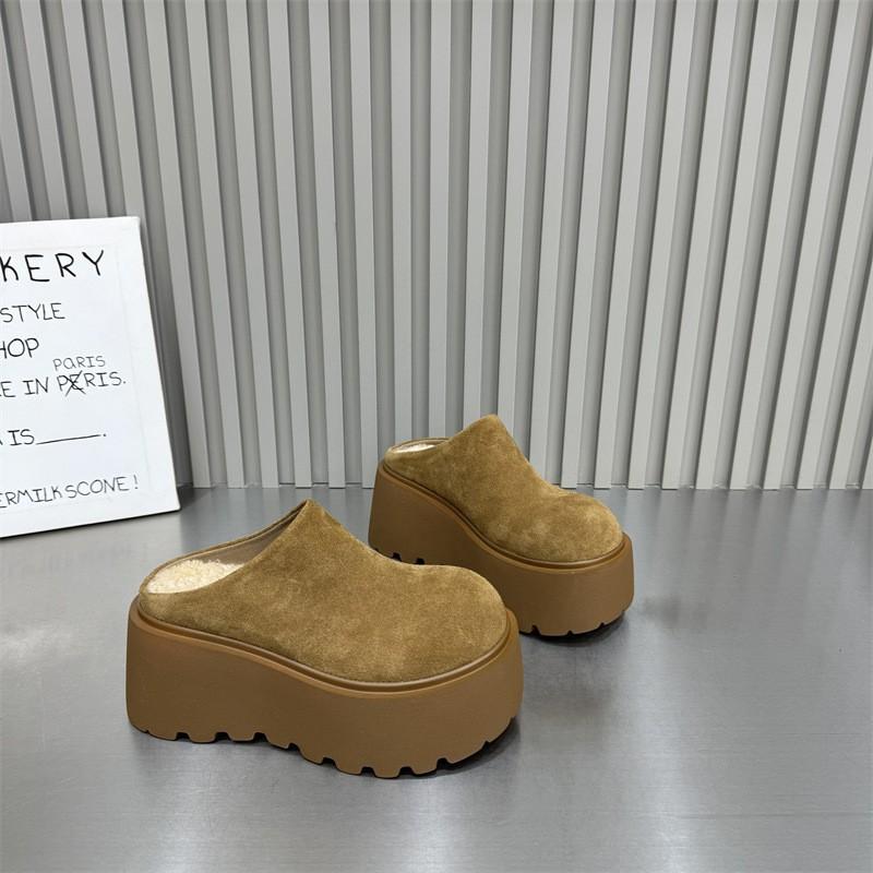 Европейские и американские полутапочки с большой головой и толстой подошвой, женские, новинка 2024 года, сумка, увеличивающая объем, ленивые матовые туфли-кексы