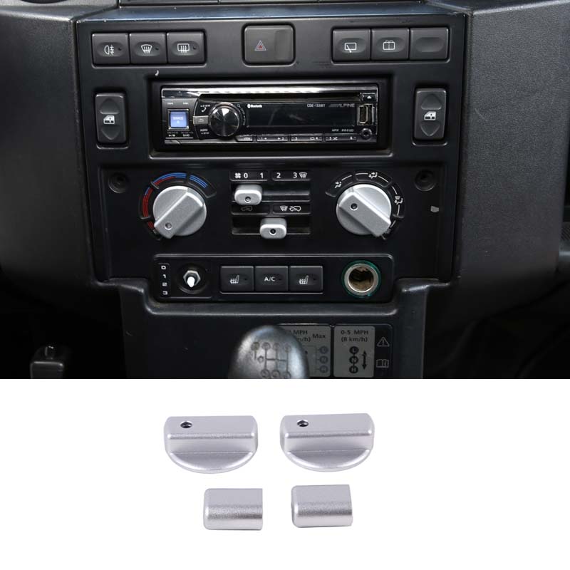 Для Land Rover Defender 90 110 2004-18 Алюминиевый сплав Автомобильная центральная консоль Ручка регулировки кондиционера Накладка Автоаксессуары