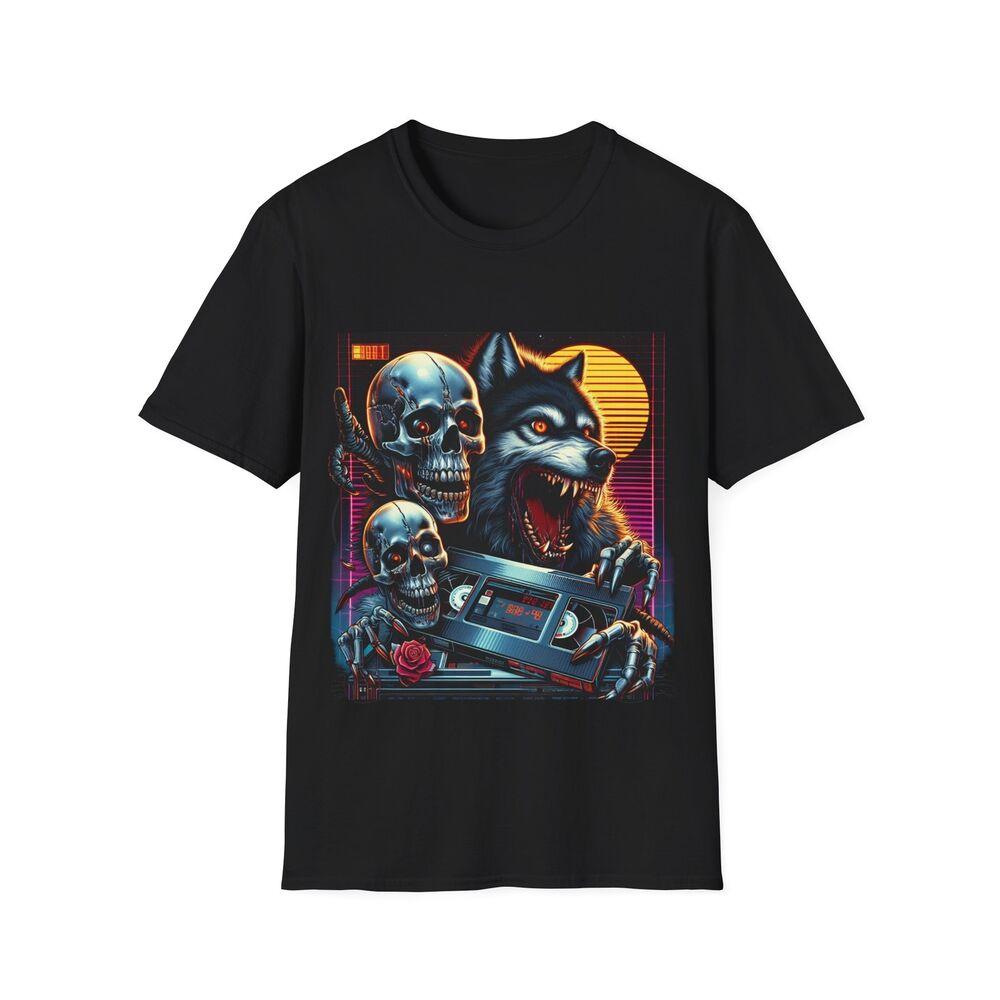 Retro Future Horror Werewolf T-Shirt: Vintage Fear and Futuristic Style