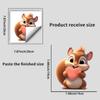 Cute Cartoon Squirrel Static Cling Window Stickers No Glue for Living Room Bedroom Home Decor Removable Reusable