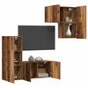 Wall Mounted TV Cabinet Set 4 pcs Reclaimed Wood Effect Particleboard