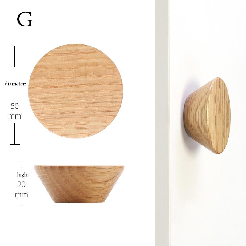 Round Wooden Handle Pulls Solid Wood Cabinet Drawer Knobs Single Hole Furniture Handle With Screw Wardrobe Home Decoration