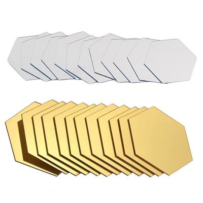 Домашняя электроника 12 шт. шестиугольная стереозеркальная наклейка на стену съемная водонепроницаемая самоклеящаяся