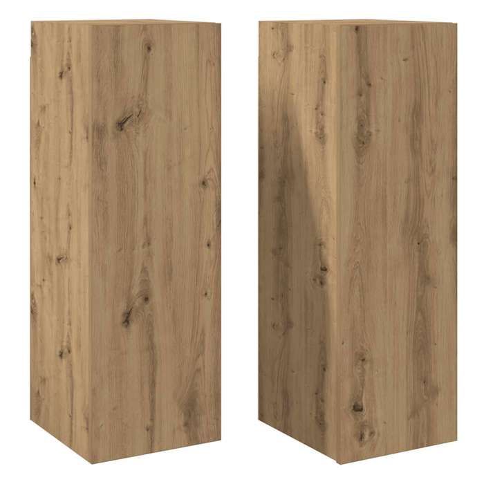 VidaXL Meubles TV 2 pcs chêne artisanal 30,5x30x90cm bois d'ingénierie, support tv, armoire média, armoire hifi, unité tv, 856397