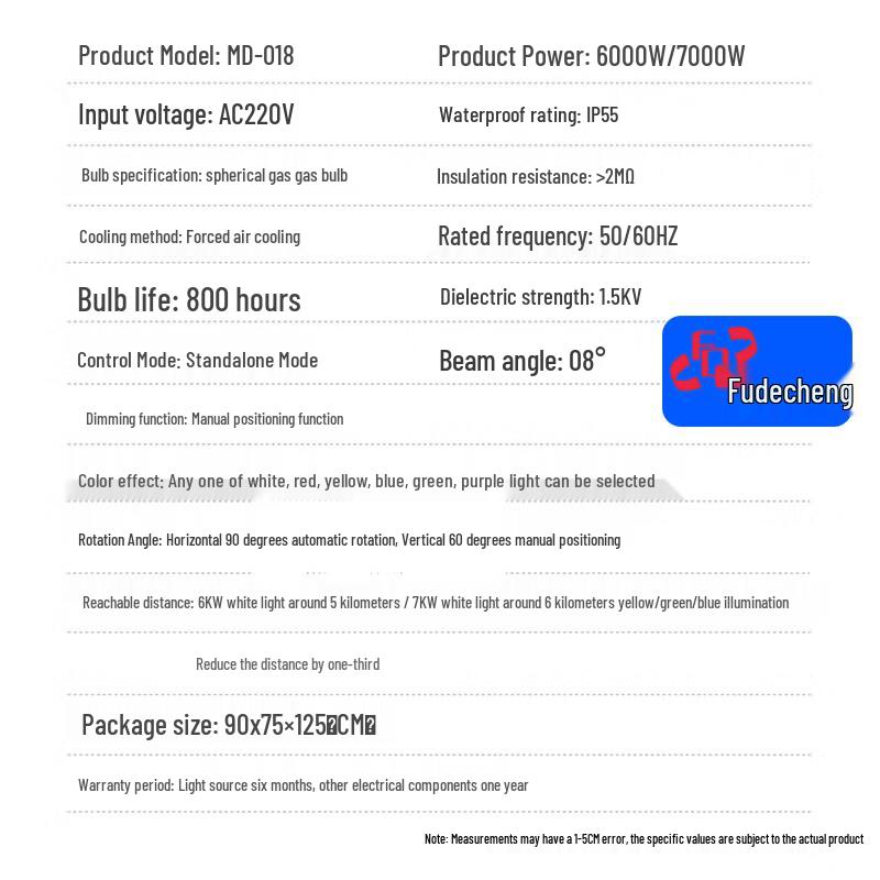 Rooftop Night Sky Scanning Xenon Searchlight