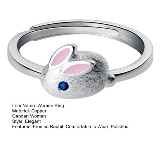 Женское кольцо, красивое полированное тонкое женское кольцо, милый кролик, животное, женское кольцо на палец, женское кольцо, модные украшения