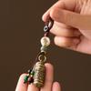 Brass Six Words Mantra Buddhist Car Keychain Pendant Handmade Diy Keyrings Gifts