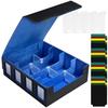 Socpuro 4-Column Magnetic Deck Case, Large Capacity (3200+ Cards), with Detachable Lid, PU Leather, Compatible with Magnetic Loaders, Window, Dividers