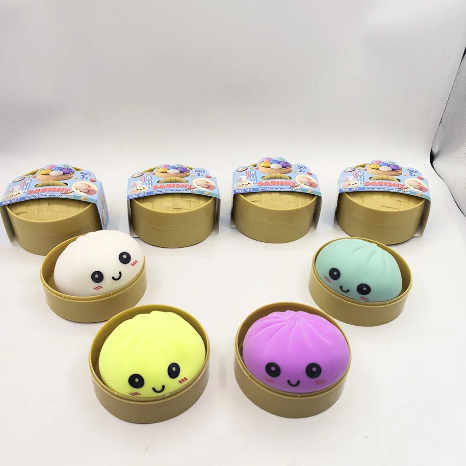 Игрушки Симуляция Пельменя Давление Мягкий Медленно Возвращающийся Мяч для Снятия Стресса с Бамбуковой Пароваркой Коробка Антистрессовая Игрушка