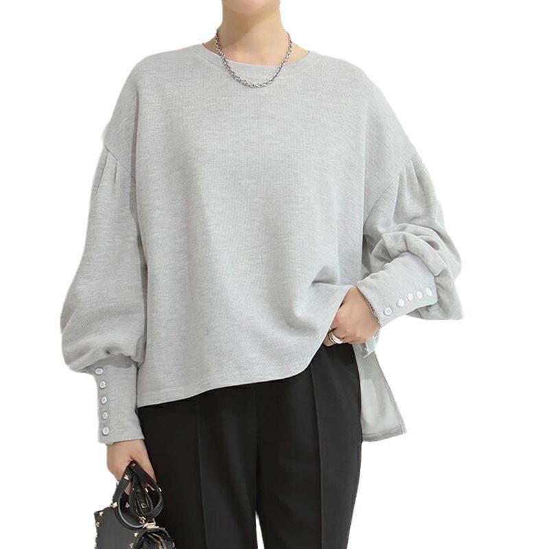 Autumn and Winter Sweatshirts for Women Solid Color Loose Comfortable Warm Tops for Women