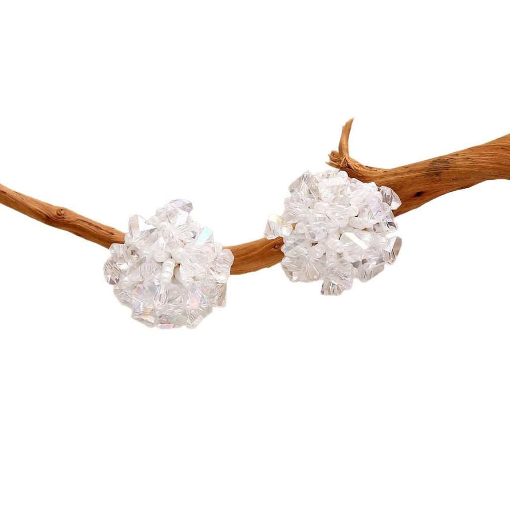 Hydrangea Crystal Beaded Dangle Earrings - Skin-Brightening, Light Luxury Jewelry for Women, 2025 Niche Design