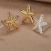 Minimalist Starfish Earrings: Trendy European & American Design with Exaggerated Street Style for Women.