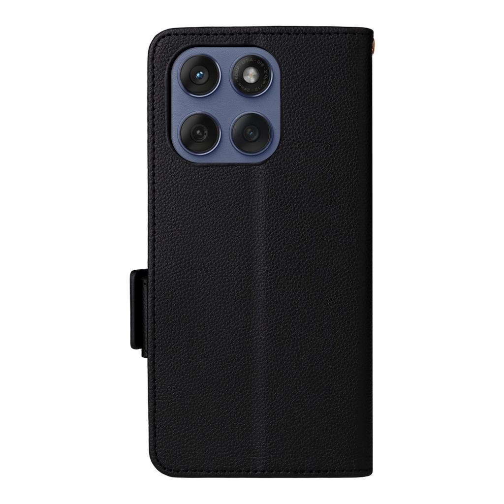 For Motorola Edge 60 5G/60 Fusion 5G PU Leather Case with Wrist Strap Litchi Texture Wallet Phone Cover