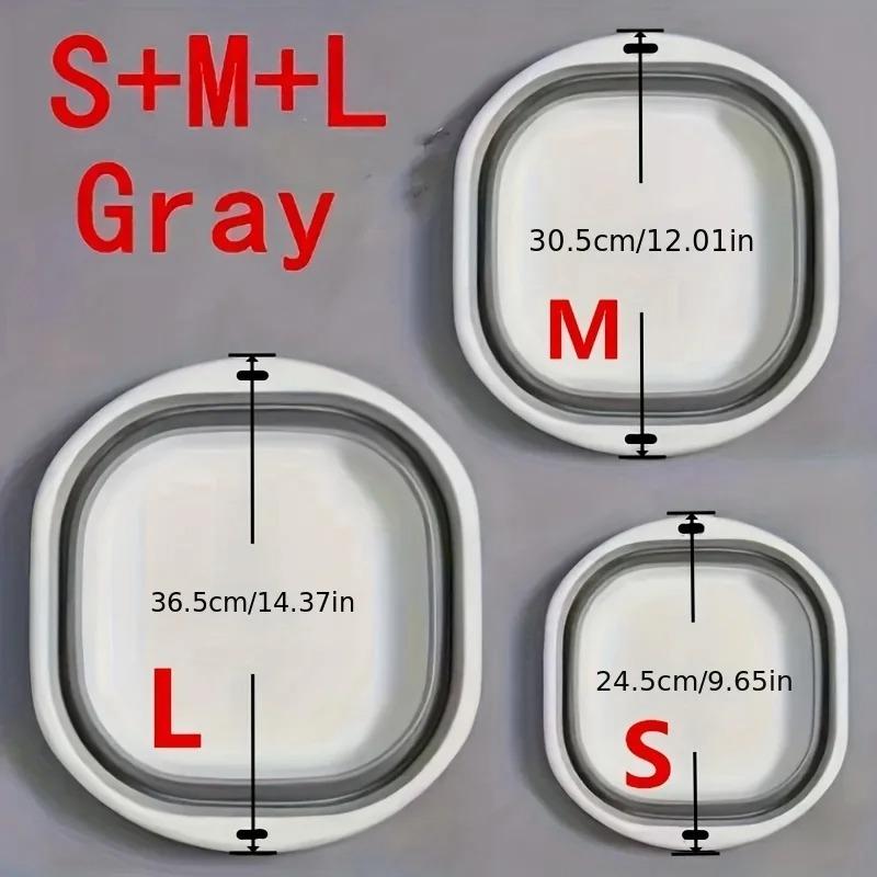 Набор из 3 складных тазов, корзин для стирки, контейнеров для хранения, экономящих место, для мытья посуды, фруктов, кемпинга, стирки, походов, дома