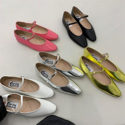 Модные женские туфли на плоской подошве с мягкой подошвой, простые ретро туфли с квадратным носком в стиле феи, нежные одинарные туфли с ремешком-пряжкой, маленькие кожаные туфли, 4 цвета