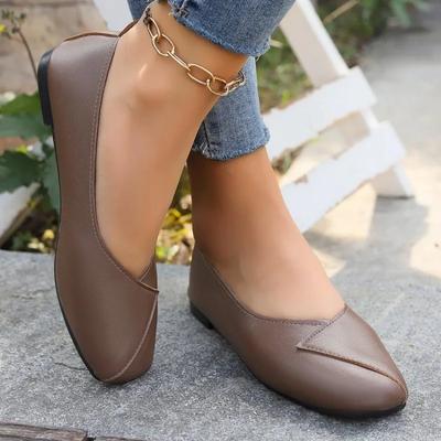 Женская обувь 2024 года, легкие женские туфли на плоской подошве с квадратным носком, повседневные офисные туфли на плоской подошве для женщин, неглубокие туфли без застежек на мягкой подошве с новой женской обувью