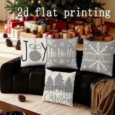 Домашний Декор Радость ХоХоХо Снег Счастливого Рождества Подушки Узор Наволочка Подходит для Дивана Спальни Автомобиля Наволочка