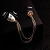 Gold Color Suit Accessories Lapel Pins Tassel Brooches Women Men Mask Tassel Chain Brooch Brooch
