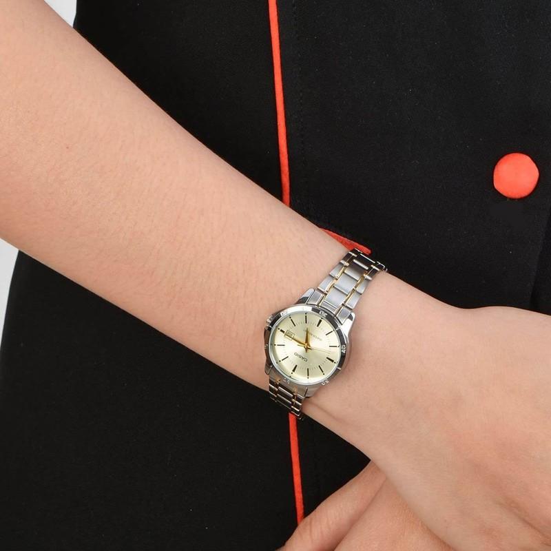 Casio Серия STANDARD, мода, бизнес, ретро, литературный и универсальный, классическая стрелка, индикатор даты, позолота, водостойкий, кварцевый LTP-V004SG-9A