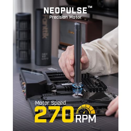 Fanttik E2 Ultra Cordless Mini Electric Screwdriver with 0.6 N.m 5-Level Precision Torque, 50 Magnetic Bits, 5/32 Inch Hex, Rechargeable, and Magnetic