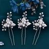 OuJyO Coming-of-Age Ceremony Hair Accessories, Wedding Hair Accessories, Pearl Sparkling U-Pin Hairpins, Stylish 3-Piece Set, Hair Ornaments for