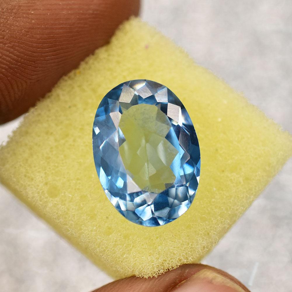 9.95 Ct NATURAL Blue Aquamarine Unique Oval Cut Loose Gemstone