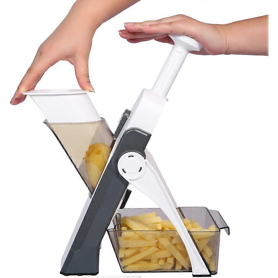 Multifunctional Vegetable Cutter Fruit Cutter Potato Onion Cutter Carrot Grater Vegetable Cutter Kitchen Accessories (Gray)
