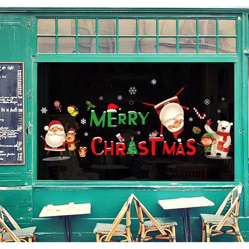 Рождественские наклейки на окна Рождественские наклейки на стены Наклейки на стены в детской комнате Веселые рождественские украшения для дома Наклейки на Новый год