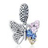 925 Silver Insects Series Colorful Zircon Dragonfly Flower Bee Butterfly Beads Fit Original  Charms Bracelet Fine Jewelry