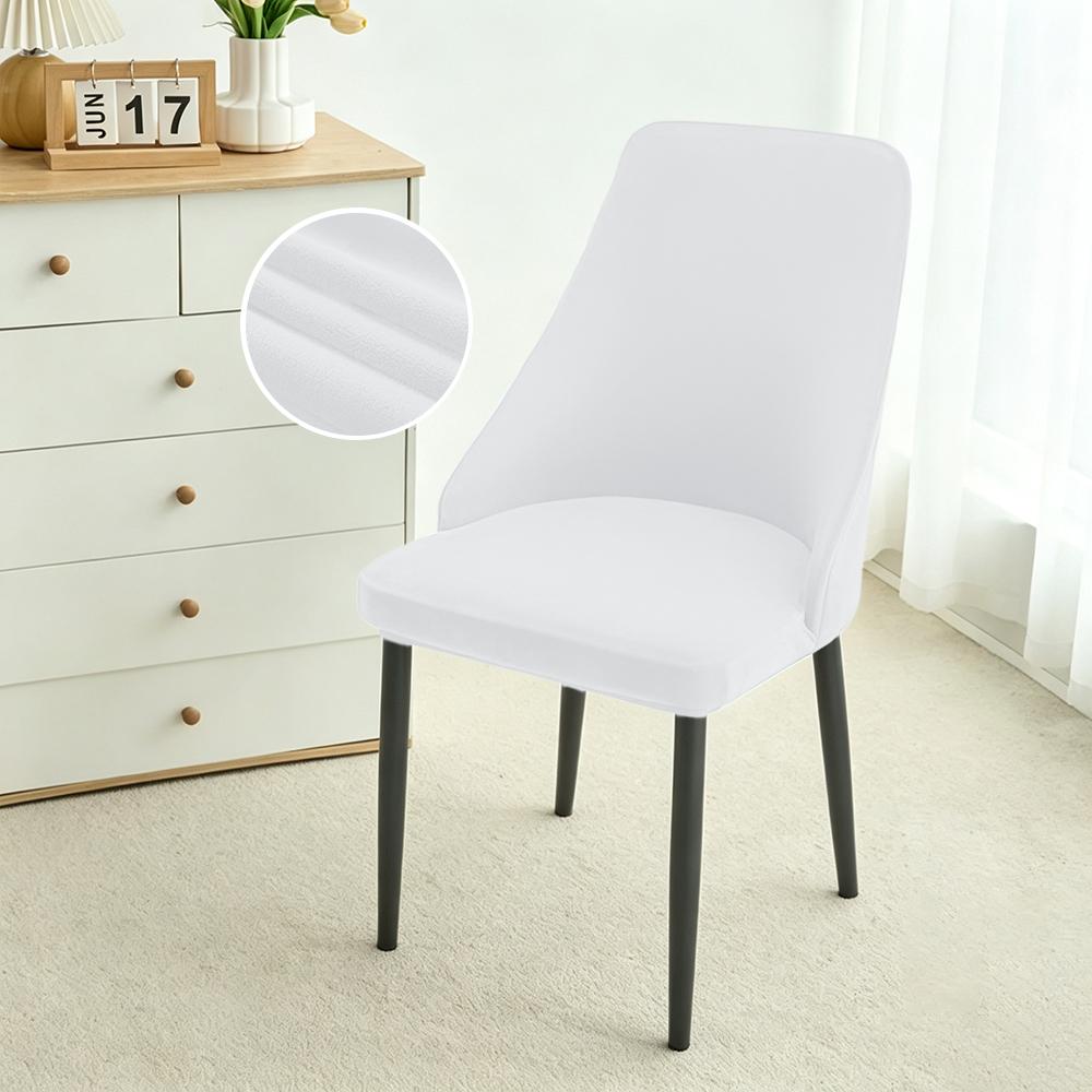 Velvet Soft Dining Chair Covers Stretch Curved Small Armchair Covers Solid Color Chair Slipcovers Seat Cover for Home Wedding