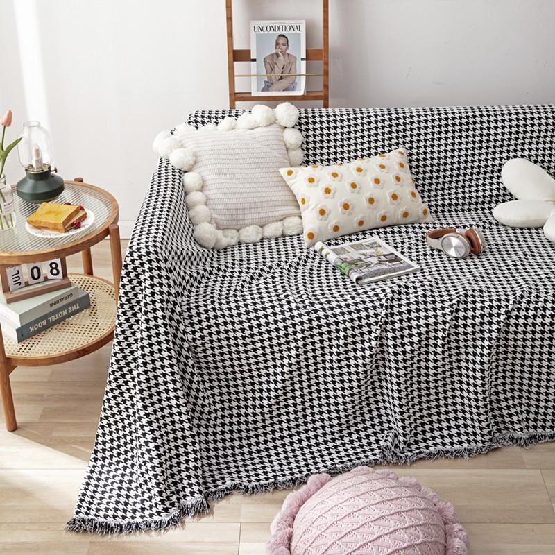 Houndstooth Chenille Sofa Cover Full Cover Sofa Towel Sofa Cover Cover