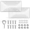 License Plate Protector 2 Pack, Clear License Plate Cover 12.08 * 6.02’’ Universal, Plate Cover For Car Plastics, Car Frame Cover Shield With