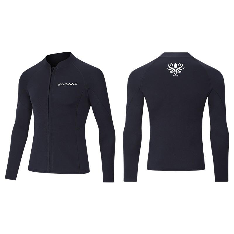 Unisex Long Sleeve Neoprene Wetsuit Top Diving Snorkeling Surfing Swimming Warmth Windproof UV Protection