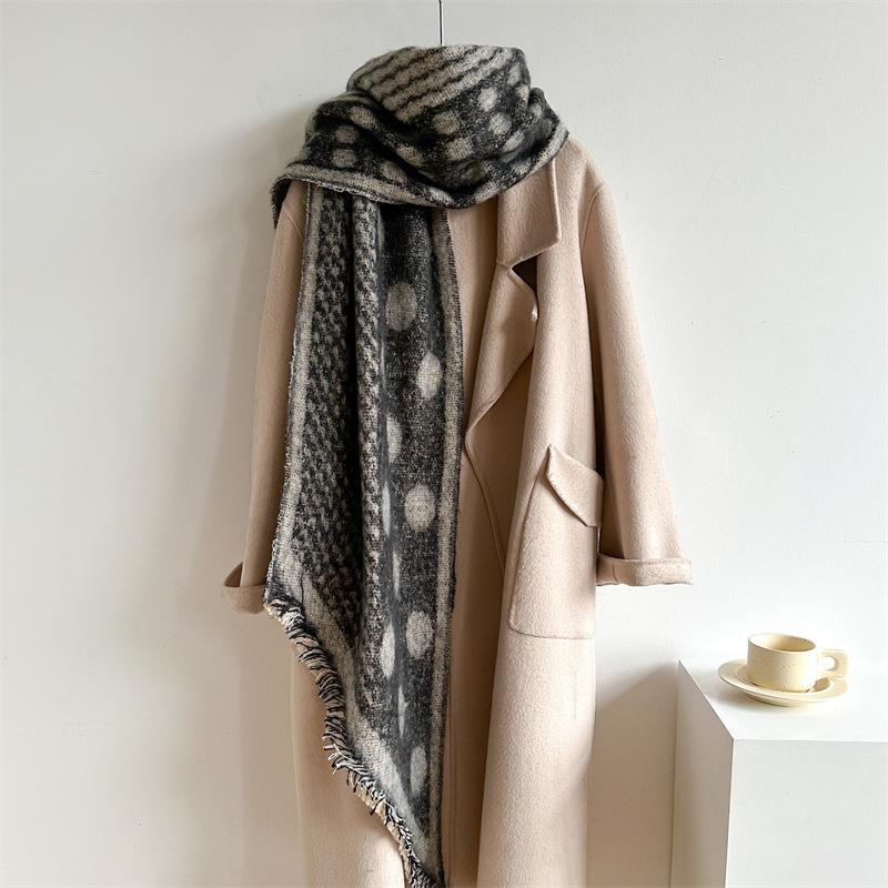 New Thickened and Elongated Winter Scarf Cashmere Feeling Shawl and Wraps Pashmina Neckerchief Bufanda Female Poncho 48Colors
