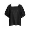 Shop   Women Embroidered Square Neck Lightweight Loose Fit Short Sleeve Blouse  