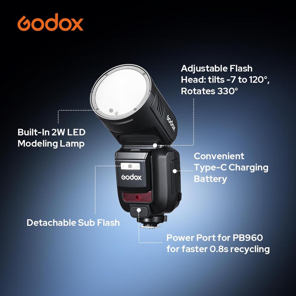 Вспышка GODOX V100S TTL для Sony Camera Flash Speed Light для фотосъемки TTL с сенсорным экраном, беспроводная, совместимая с Sony A9 V100-S 2.4G A77II, A99, A77,