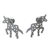 7bis [P5638] - Silver 'Unicorn' Artisanal Steel Buckles - 20x10 Mm