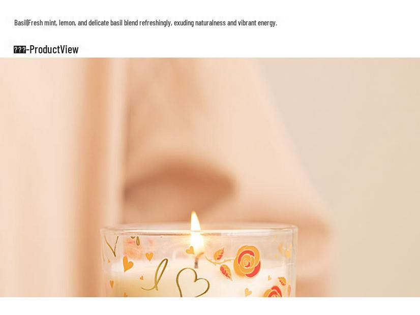 Rose Fragrance Soy Wax Scented Candle in Glass Cup - Perfect for Bedroom or Home, Gift Box Included