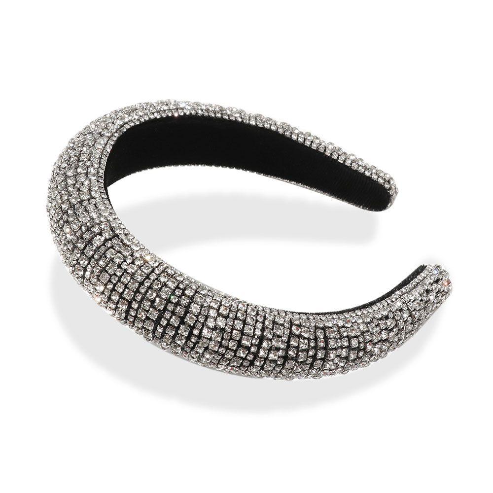 Handmade Hair Hoop Headband Rhinestone Pearl Haiband Wedding Headdress Full Crystal Baroque Tiara